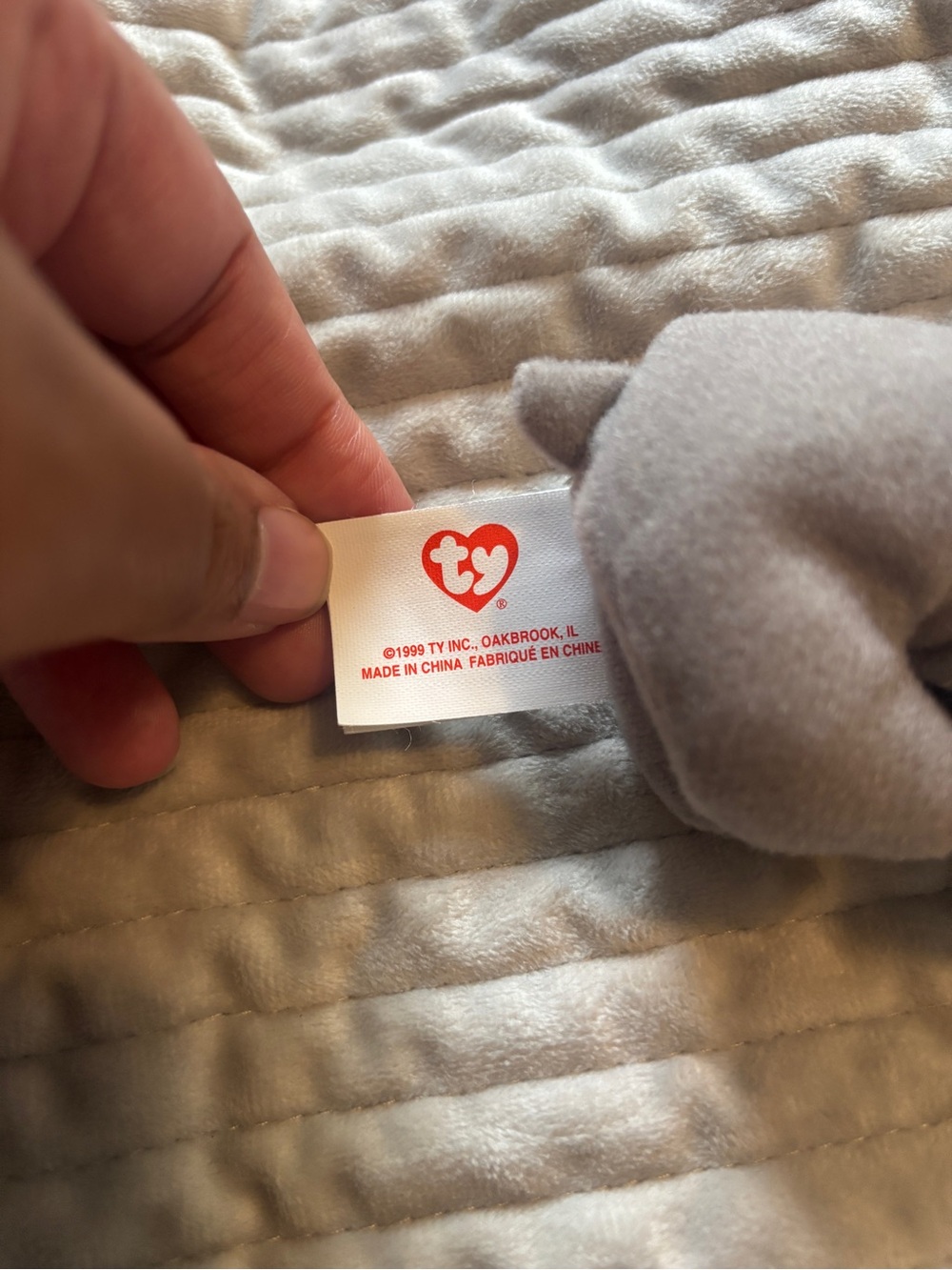 Ty Plush Gray Rhino with Brown Horn - Picture 2 of 3